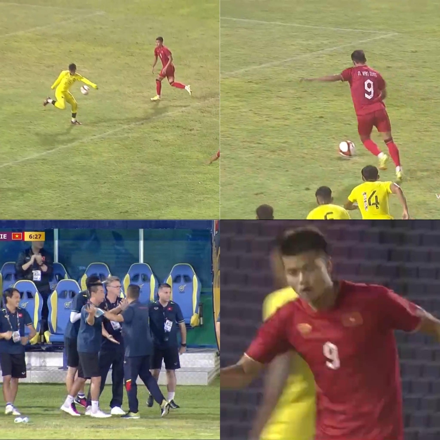 U22 Việt Nam son như thời thầy Park, được hưởng quả 11m ‘từ trên trời rơi xuống’ trước U22 Malaysia - Ảnh 3.