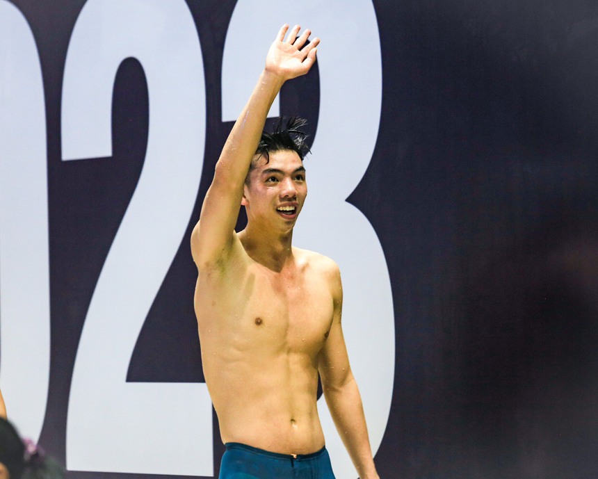 Tuyển bơi Việt Nam 'hái' vàng SEA Games, hot boy Kim Sơn tiết lộ ý nghĩa hình xăm Olympic trên bắp tay - Ảnh 1. Tuyển bơi Việt Nam 'hái' vàng SEA Games, hot boy Kim Sơn tiết lộ ý nghĩa hình xăm Olympic trên bắp tay - Ảnh 1.