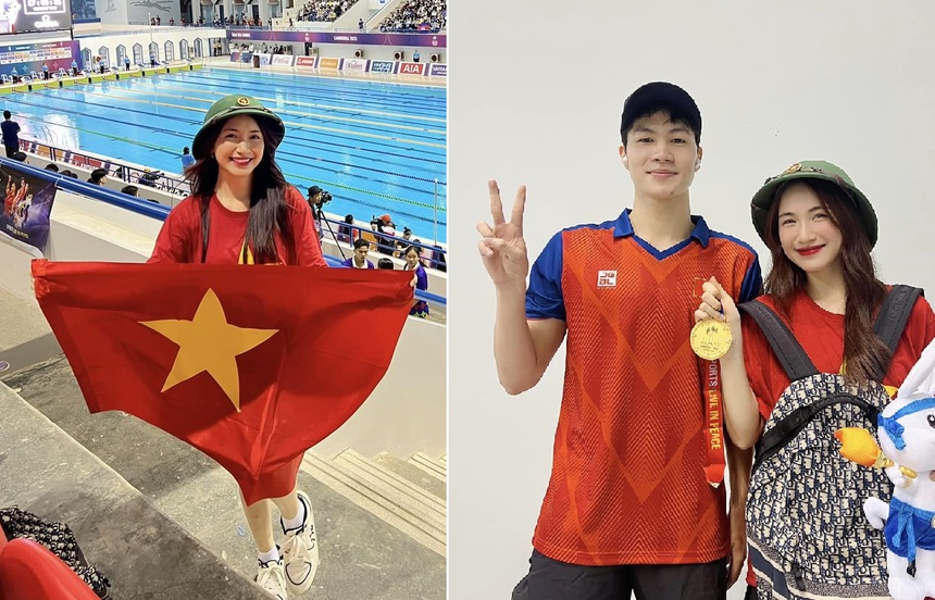 Hài hước video Hòa Minzy tự hào khoe giọng nữ cao khi cổ vũ đội nhà tại SEA Games 32 - Ảnh 2.