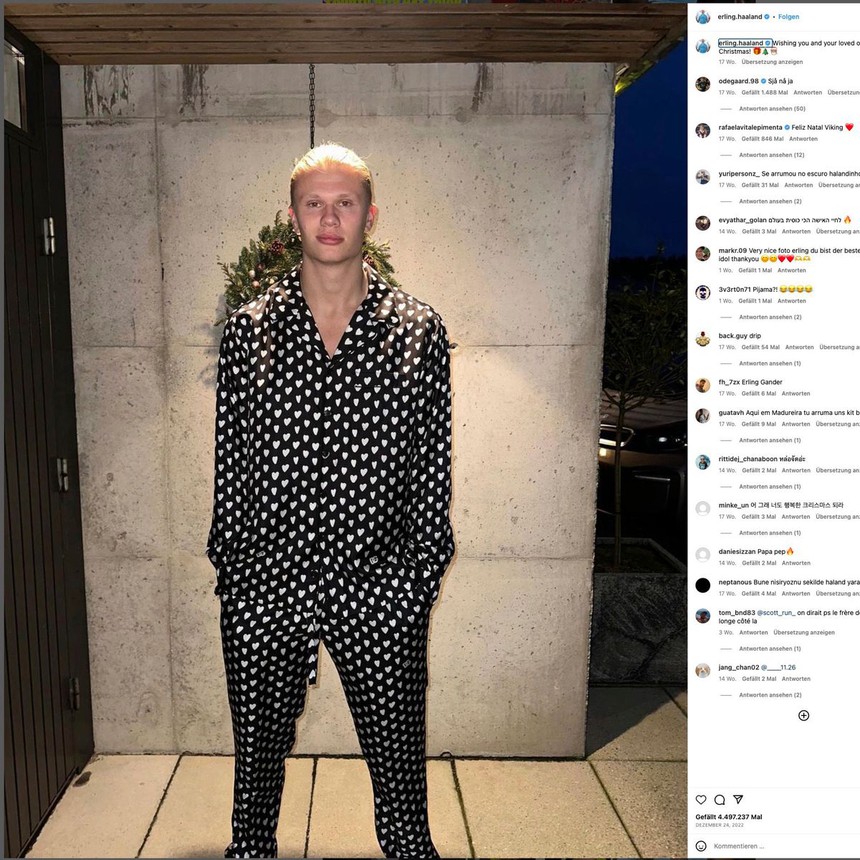 Thời trang diện đồ ngủ đi dự tiệc thảm họa của Erling Haaland - Ảnh 6.