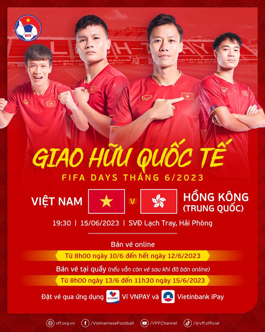 Mua vé trận giao hữu Việt Nam vs Hong Kong (19h30, 15/6) tại đâu? - Ảnh 3. Mua vé trận giao hữu Việt Nam vs Hong Kong (19h30, 15/6) tại đâu? - Ảnh 3.