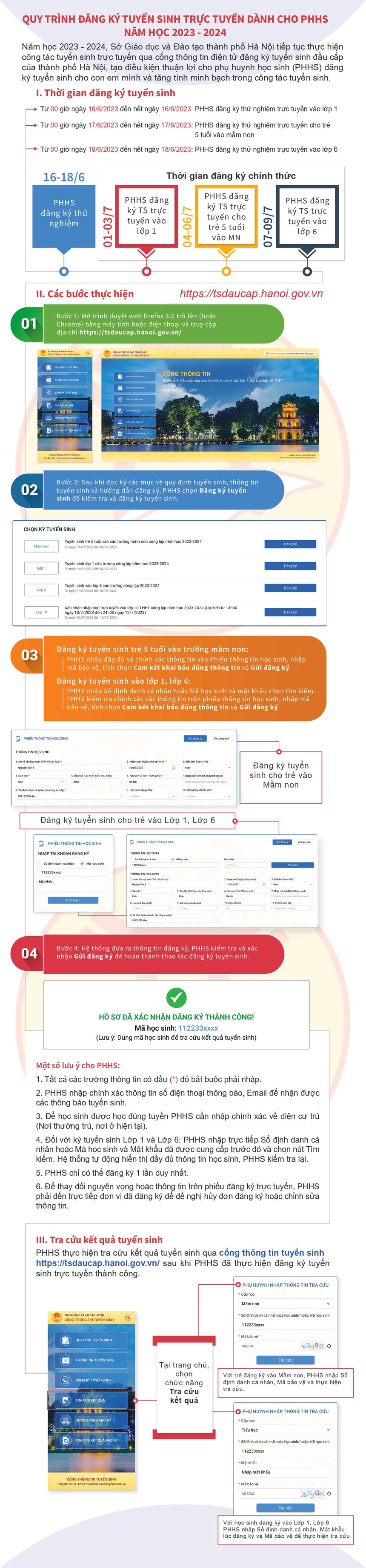 4 bước đăng ký cho học sinh vào mầm non, lớp 1, lớp 6 ở Hà Nội - Ảnh 2.