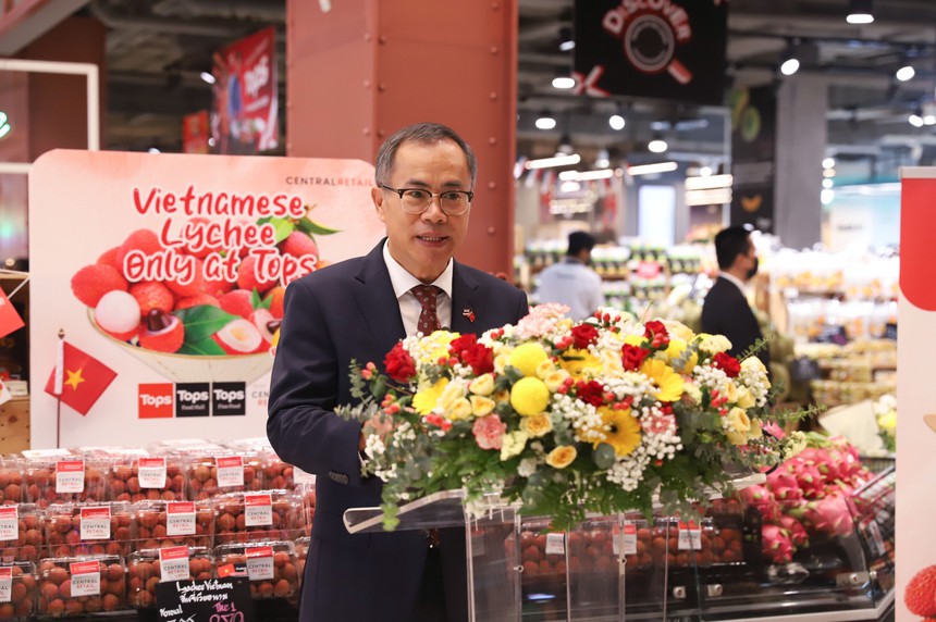 Vải thiều Việt Nam 'đổ bộ' chuỗi siêu thị tại Thái Lan - Ảnh 1.