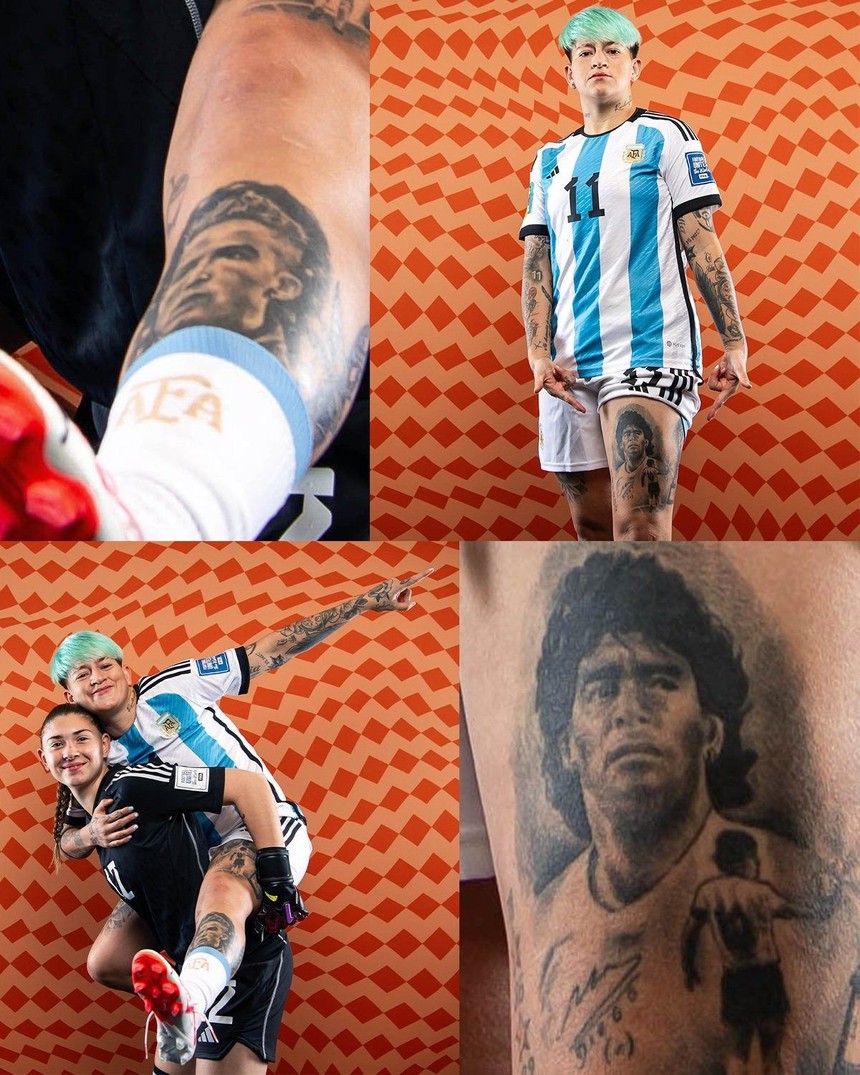  Nữ cầu thủ Argentina gây xôn xao với hình xăm Ronaldo và Maradona - Ảnh 3.