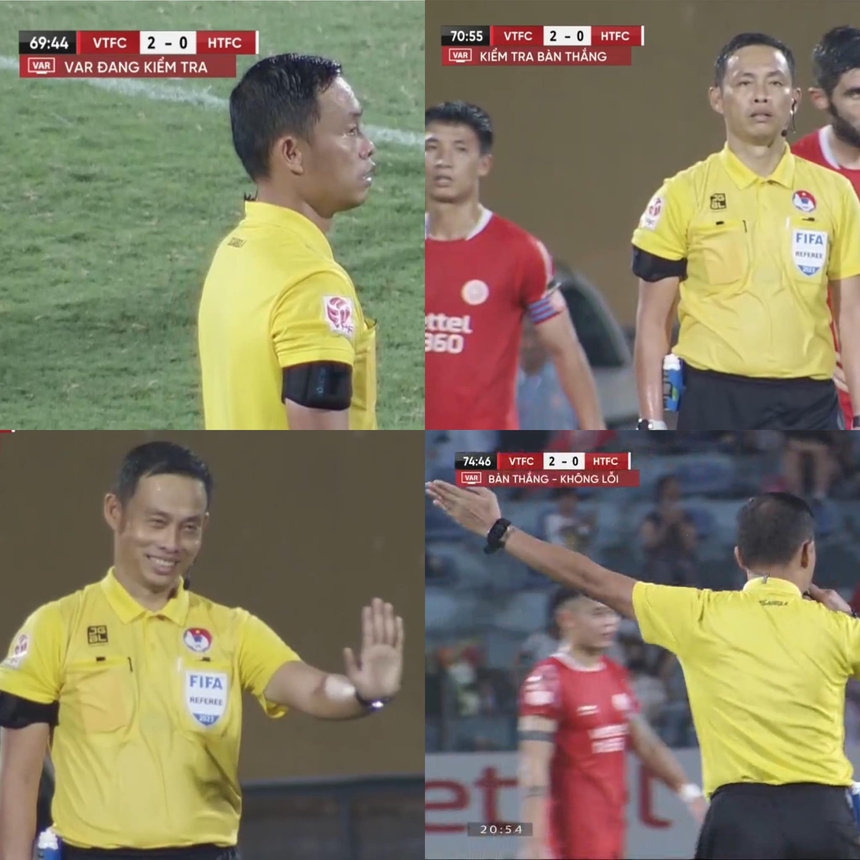 Hoàng Đức hồi hộp chờ đợi VAR công nhận bàn thắng, Viettel thắng 4-0 trong trận đấu bù giờ 16 phút - Ảnh 2.