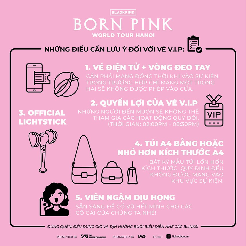 Những lưu ý đối với vé thường và VIP concert Blackpink tại Hà Nội - Ảnh 2.