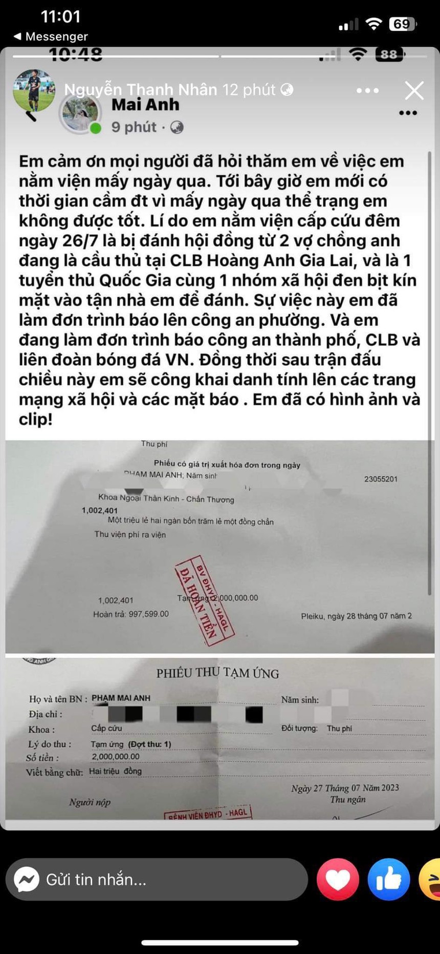 Rộ tin cầu thủ của HAGL 'tác động vật lý' với phụ nữ - Ảnh 2.