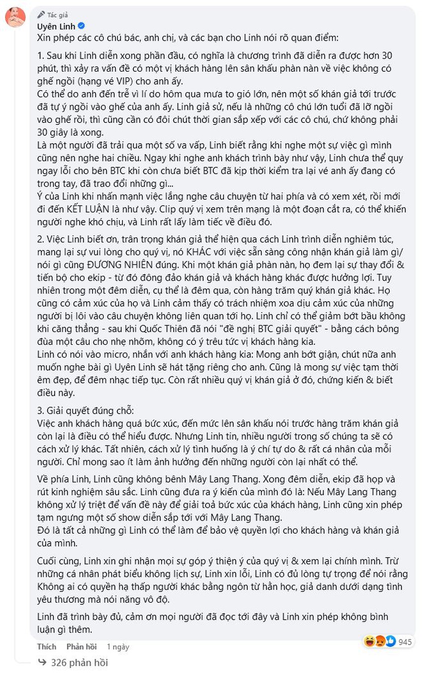 Uyên Linh giải thích về phát ngôn gây tranh cãi: 'Bông đùa một câu cho nhẹ nhõm...' - Ảnh 3.