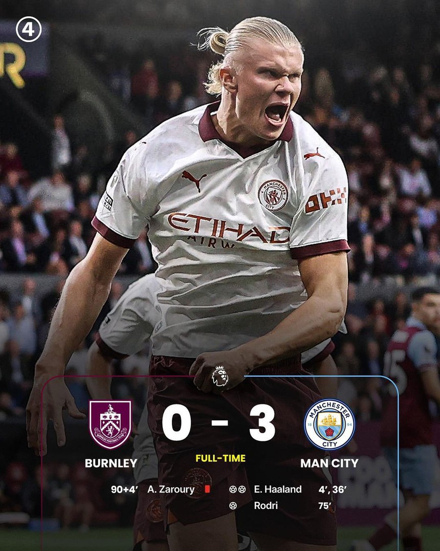 Lập cú đúp ấn tượng, Haaland cán mốc 100 bàn trong chiến thắng hoàn hảo của Man City trước Burnley - Ảnh 5.