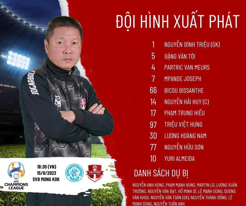 Link xem trực tiếp Hải Phòng vs Rangers (18h30), AFC Champions League - Ảnh 3.