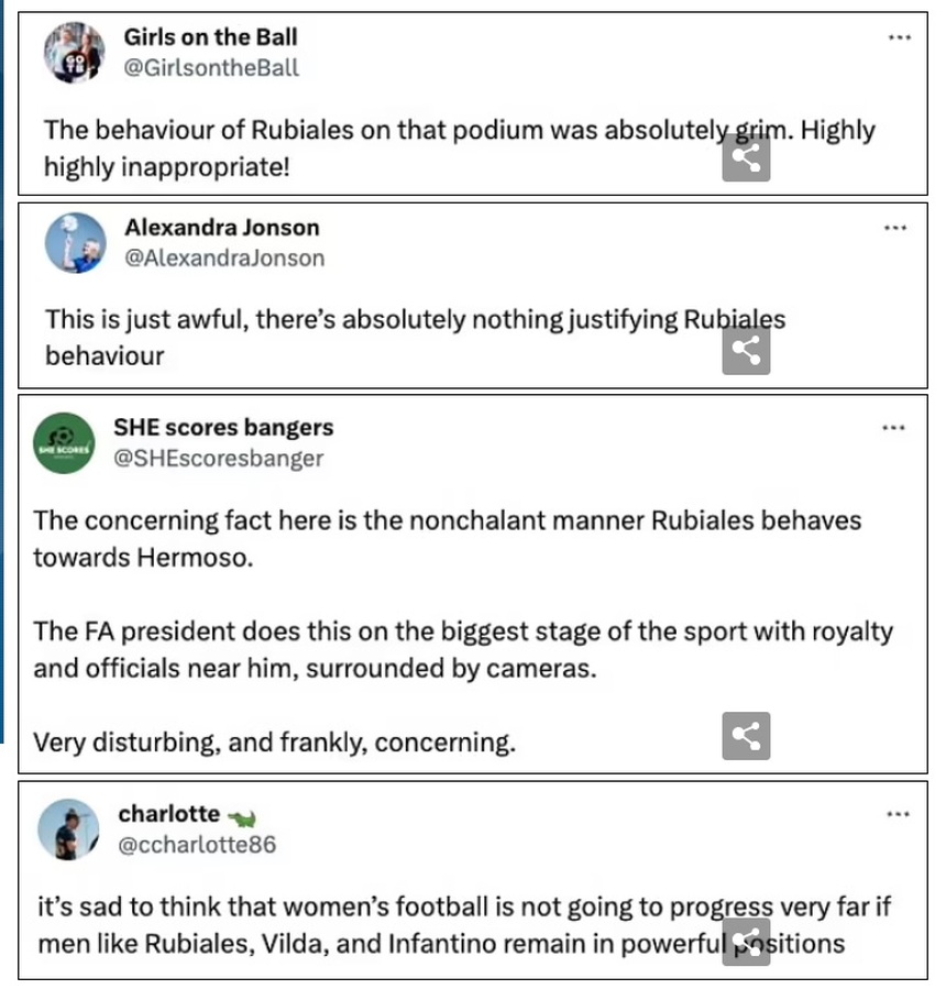 Chủ tịch LĐBĐ Tây Ban Nha gây tranh cãi với nụ hôn khiến sao tuyển nữ đỏ mặt - Ảnh 3.