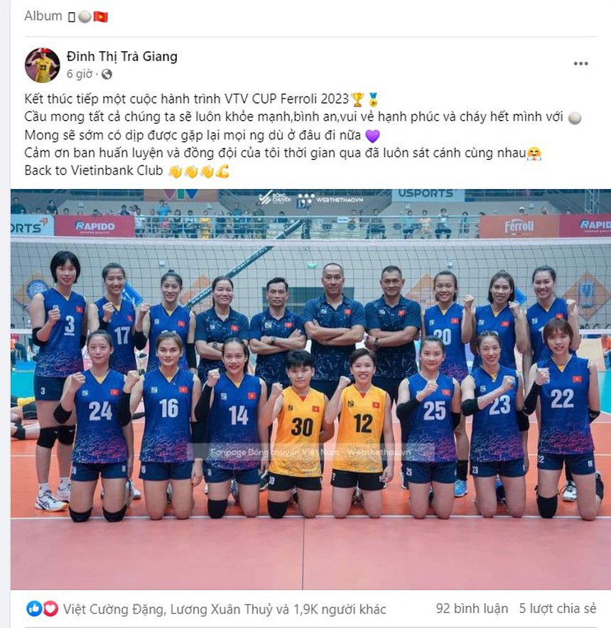 Phụ công Trà Giang viết tâm thư rời ĐT bóng chuyền nữ Việt Nam sau VTV Cup 2023 - Ảnh 2.