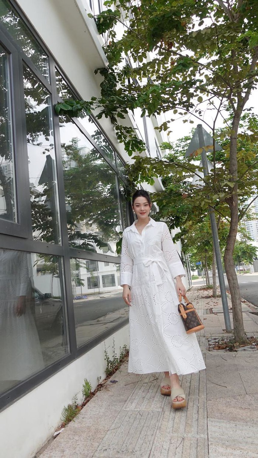 Nhã Phương ưng váy áo che bụng những tháng cuối thai kỳ: Áo yếm, váy suông là "chân ái" - Ảnh 7.