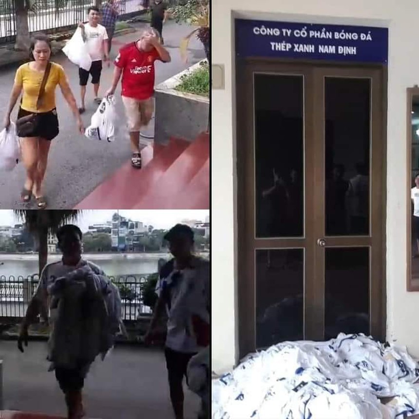 CĐV Nam Định đến trụ sở CLB để trả áo sau trận thua ấm ức trước CAHN - Ảnh 4.