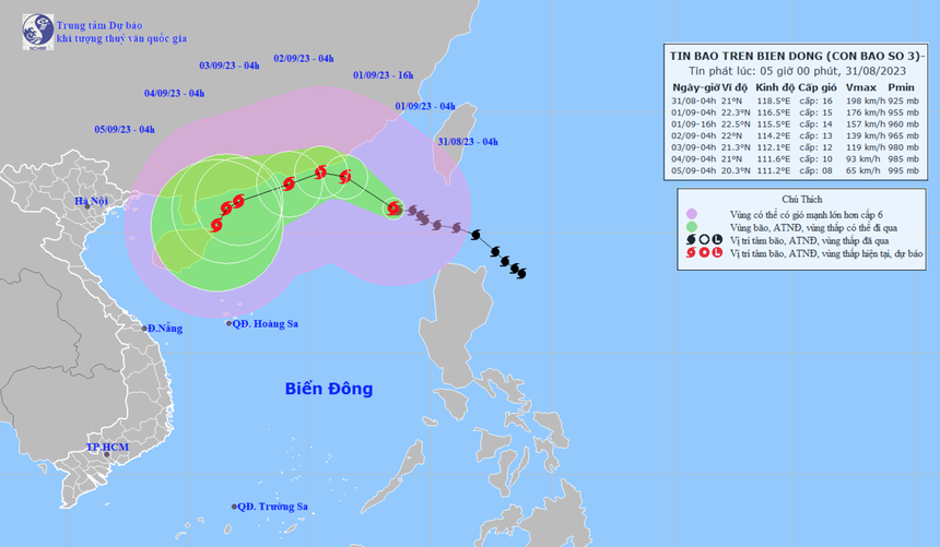 Bão số 3 mạnh cấp 16, giật trên cấp 17 - Ảnh 1.