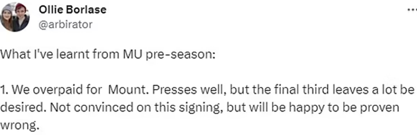 Mason Mount 60 triệu bỏ lỡ cơ hội ghi bàn mười mươi trước Lens, fan MU đồng loạt lên tiếng - Ảnh 3. Mason Mount 60 triệu bỏ lỡ cơ hội ghi bàn mười mươi trước Lens, fan MU đồng loạt lên tiếng - Ảnh 3.