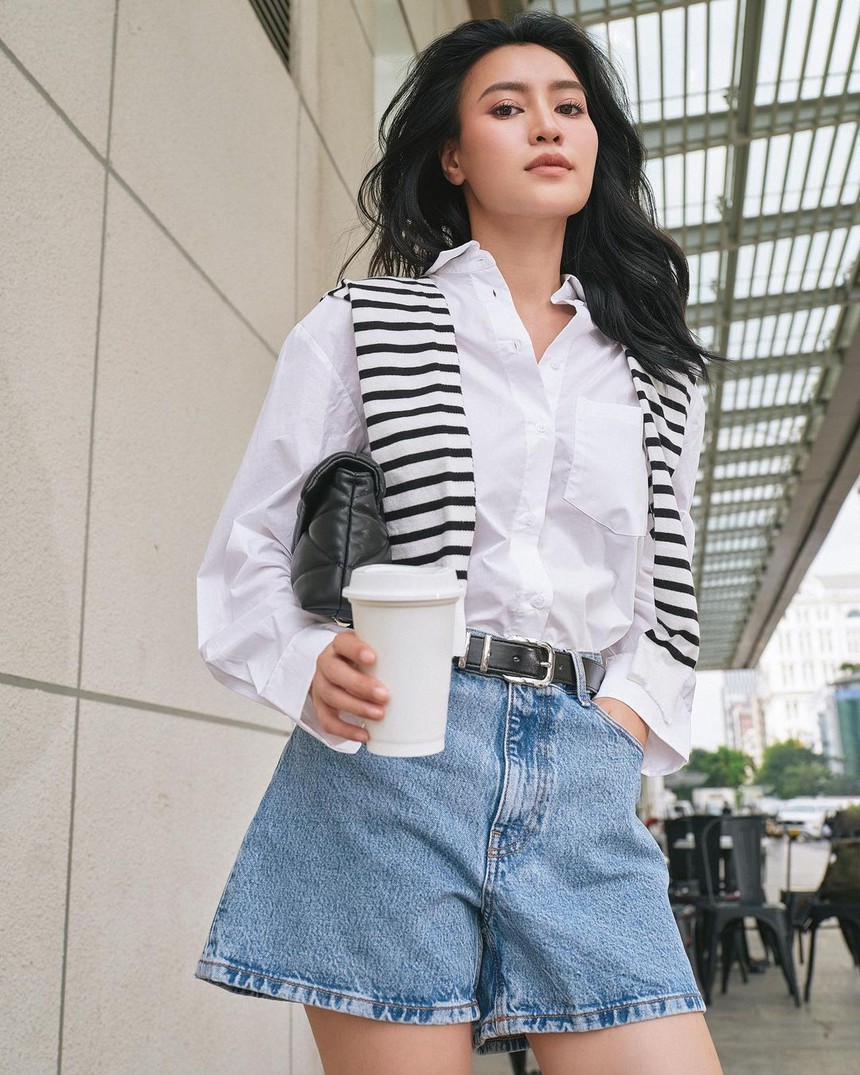 Quần short - Item được Ninh Dương Lan Ngọc diện đi muôn nơi: Dễ mặc, dễ phối, tôn dáng hiệu quả  - Ảnh 1.