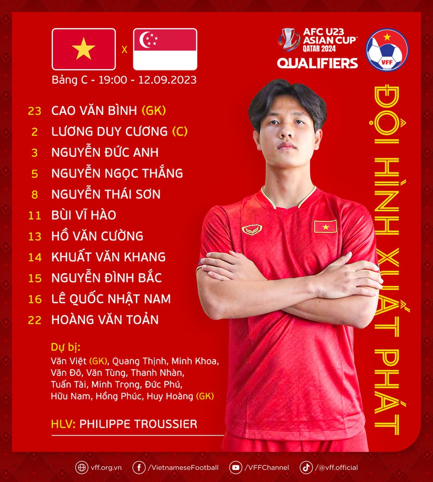 VTV5 trực tiếp bóng đá U23 Việt Nam vs Singapore: Đình Bắc mở tỷ số - Ảnh 6.