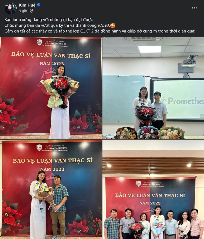 Đã đẹp còn giỏi, hoa khôi bóng chuyền Kim Huệ rạng rỡ nhận bằng thạc sĩ khiến nhiều người nể phục - Ảnh 2.