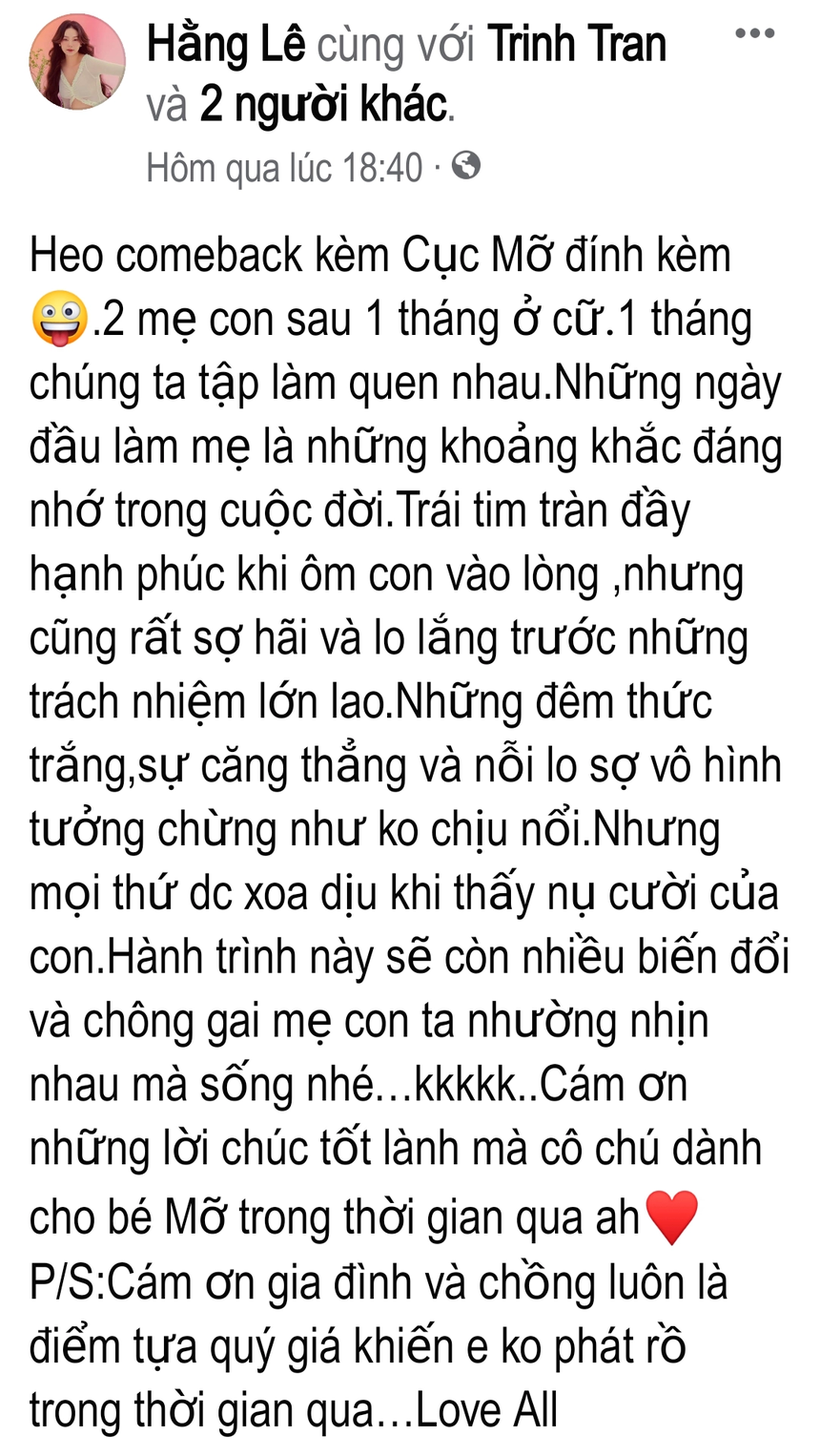 Minh Hằng tiết lộ lý do không 'phát rồ' sau sinh 1 tháng, các mẹ bỉm đồng cảm sâu sắc - Ảnh 1.
