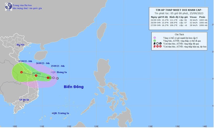 Áp thấp nhiệt đới di chuyển theo hướng Tây Tây Bắc - Ảnh 1.