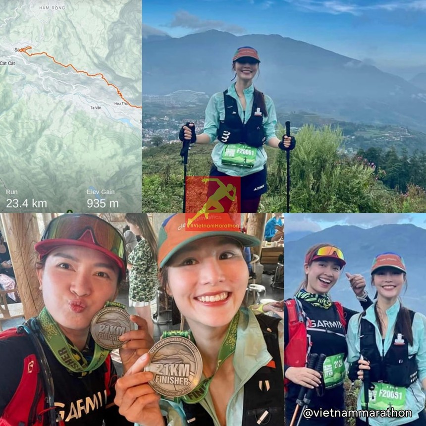 Diễm My 9X hoàn thắng cự li 21km ở giải chạy siêu địa hình VMM 2023 ở Sapa