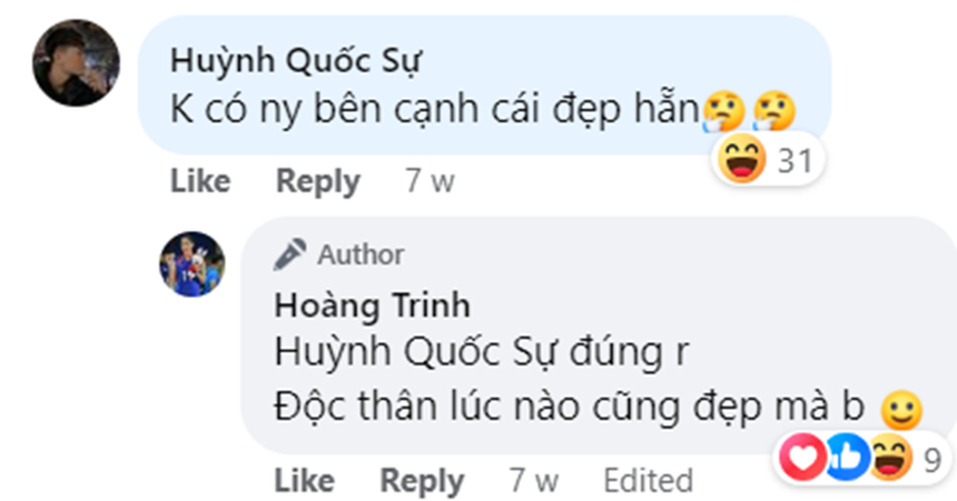 Quốc Sự vào bình luận kiểu "cà khịa", lập tức Kiều Trinh đáp lại bạn trai lạnh lùng, tỉnh bơ