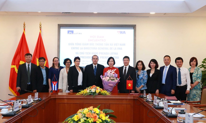 Tổng Giám đốc TTXVN Vũ Việt Trang hội đàm với Chủ tịch Thông tấn xã Prensa Latina (Cuba) - Ảnh 7.