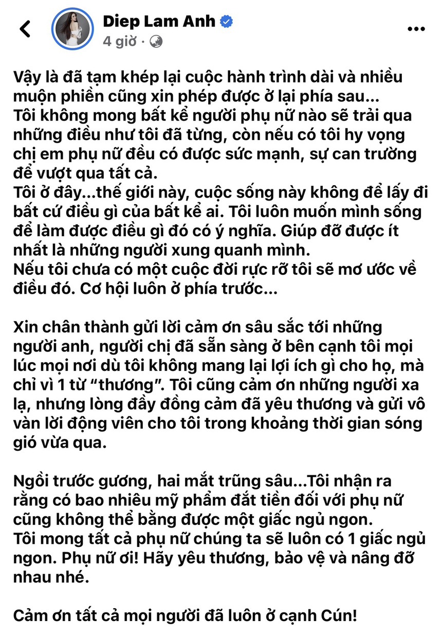 Diệp Lâm Anh lên bài khép lại hành trình tranh quyền nuôi con với chồng cũ: Mỹ phẩm đắt tiền cũng không bằng giấc ngủ ngon - Ảnh 1.