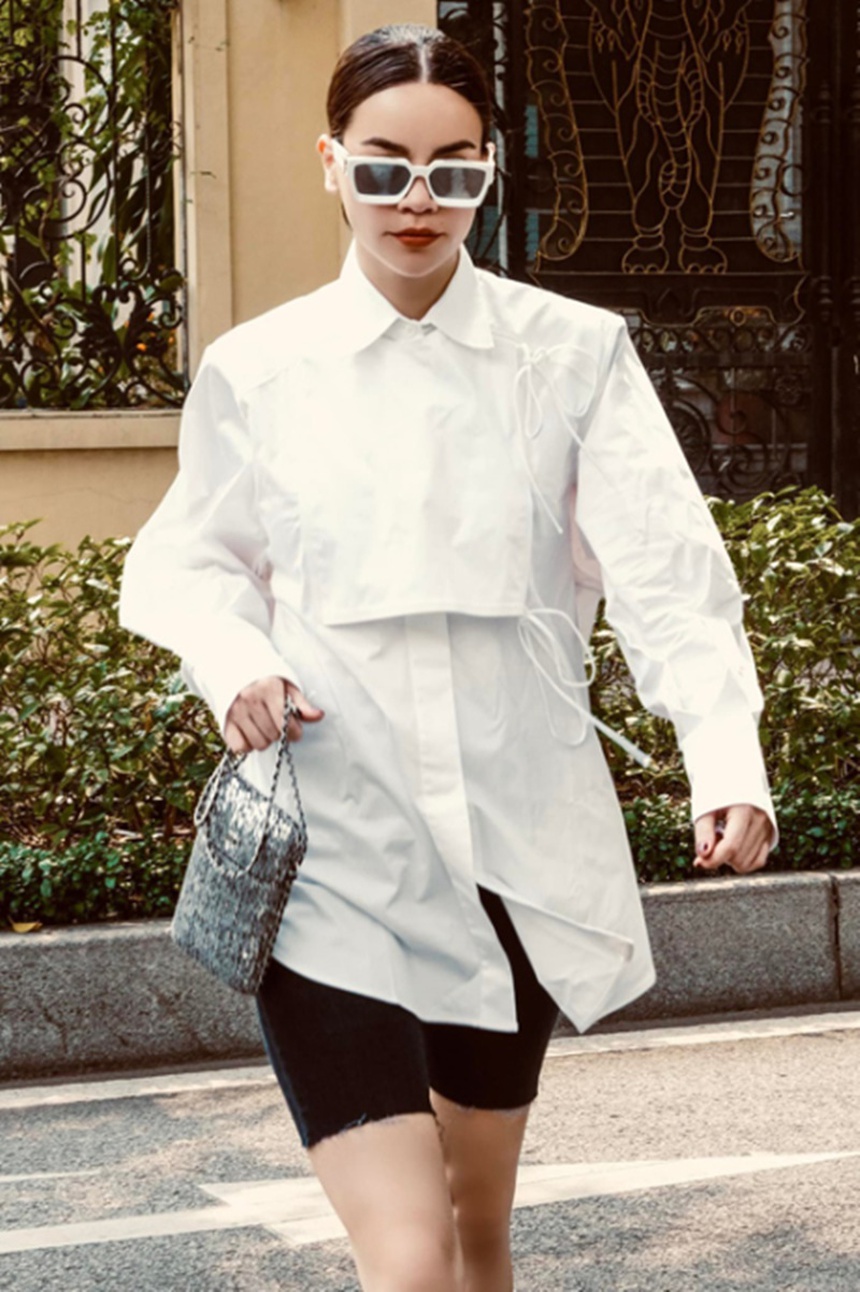 Tuyệt chiêu diện áo sơ mi trắng không thể chê của mẹ 3 con Hồ Ngọc Hà - Ảnh 7.