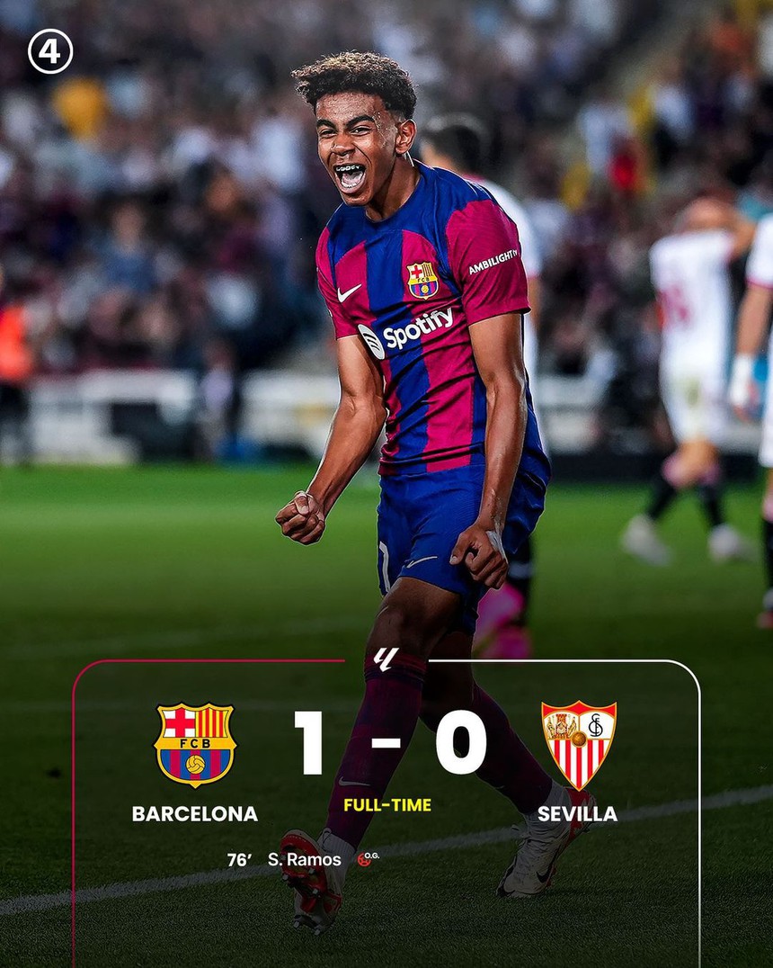 Sergio Ramos ‘tặng quà’, Barcelona giành chiến thắng tối thiểu trước Sevilla - Ảnh 4.