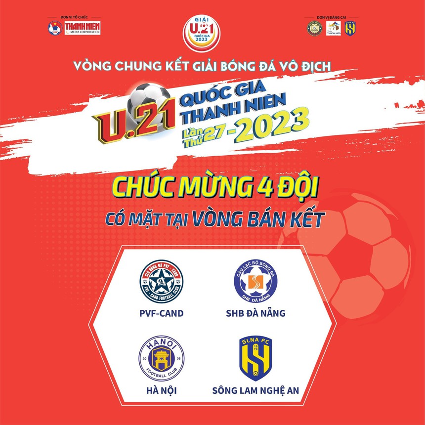 "Tứ trụ" đào tạo bóng đá trẻ tại Việt Nam đều lọt vào bán kết VCK Giải U.21 Quốc gia Thanh Niên 2023 - Ảnh 1.