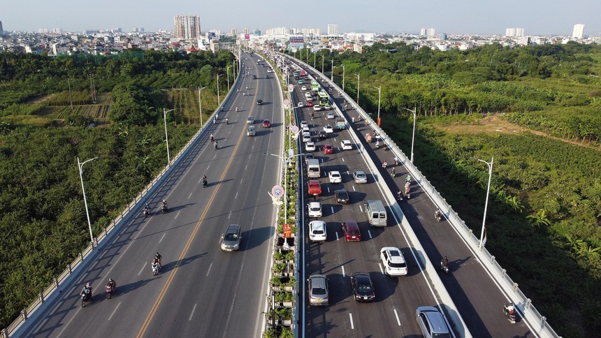 Vẻ đẹp Cầu Vĩnh Tuy 2 vượt sông Hồng nhìn từ trên cao - Ảnh 7. Vẻ đẹp Cầu Vĩnh Tuy 2 vượt sông Hồng nhìn từ trên cao - Ảnh 7.