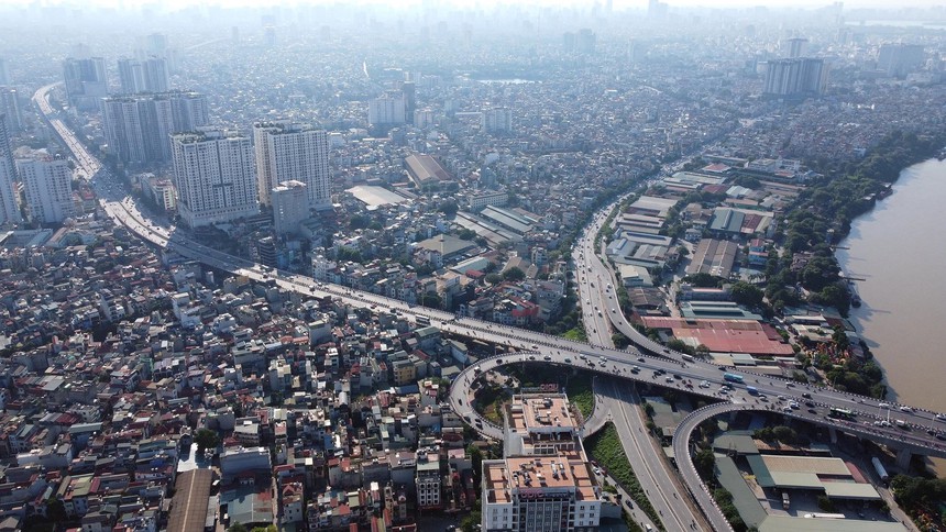 Vẻ đẹp Cầu Vĩnh Tuy 2 vượt sông Hồng nhìn từ trên cao - Ảnh 3. Vẻ đẹp Cầu Vĩnh Tuy 2 vượt sông Hồng nhìn từ trên cao - Ảnh 3.