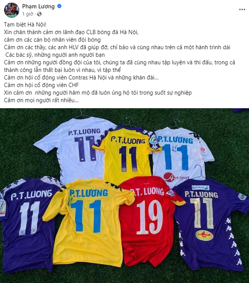 Thành Lương viết tâm thư chia tay Hà Nội FC - Ảnh 2.