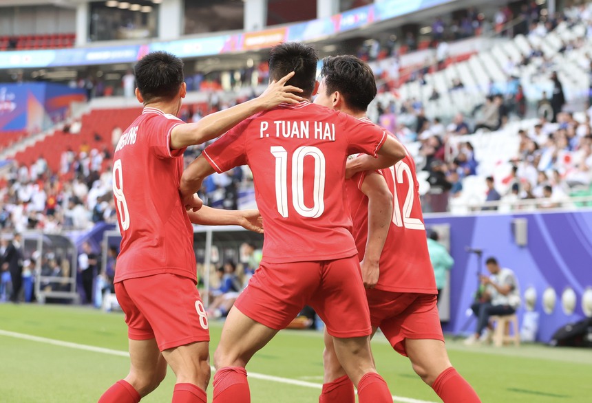 Tuyển Việt Nam có màn trình diễn tích cực trước Nhật Bản ở Asian Cup 2023. Ảnh: Hoàng Linh