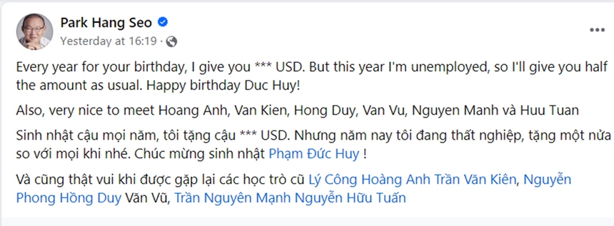 HLV Park Hang Seo hội ngộ trò cũ, xác nhận vẫn đang thất nghiệp - Ảnh 2.