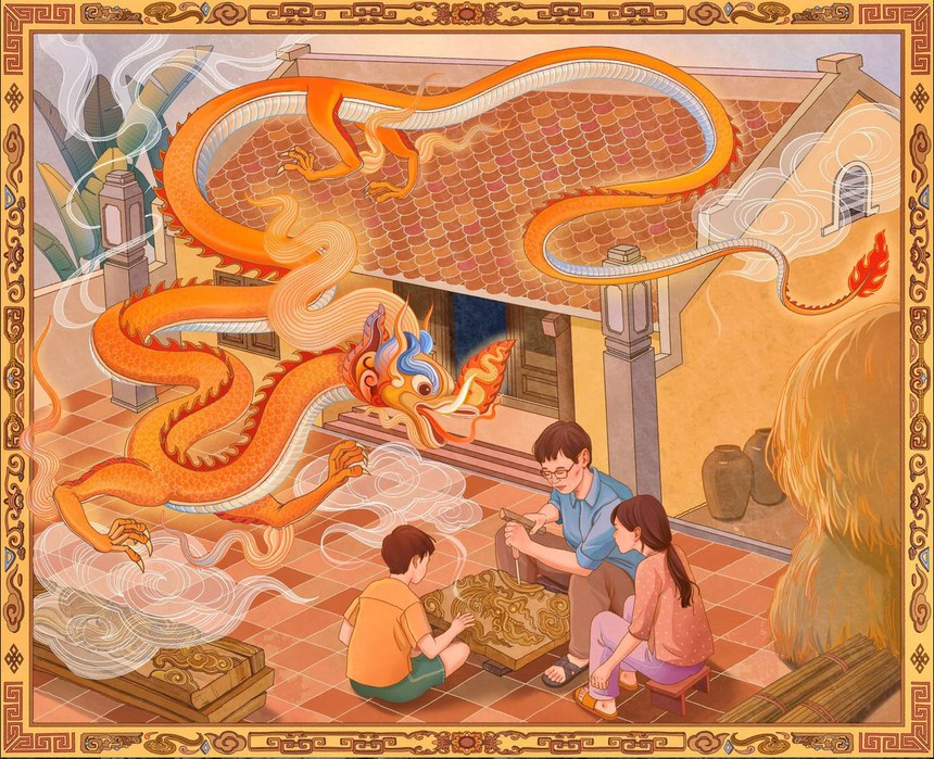 Đến Văn Miếu-Quốc Tử Giám và Hoàng Thành Thăng Long ngắm linh vật Rồng của các họa sỹ trẻ - Ảnh 16.