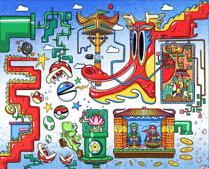 Đến Văn Miếu-Quốc Tử Giám và Hoàng Thành Thăng Long ngắm linh vật Rồng của các họa sỹ trẻ - Ảnh 6.