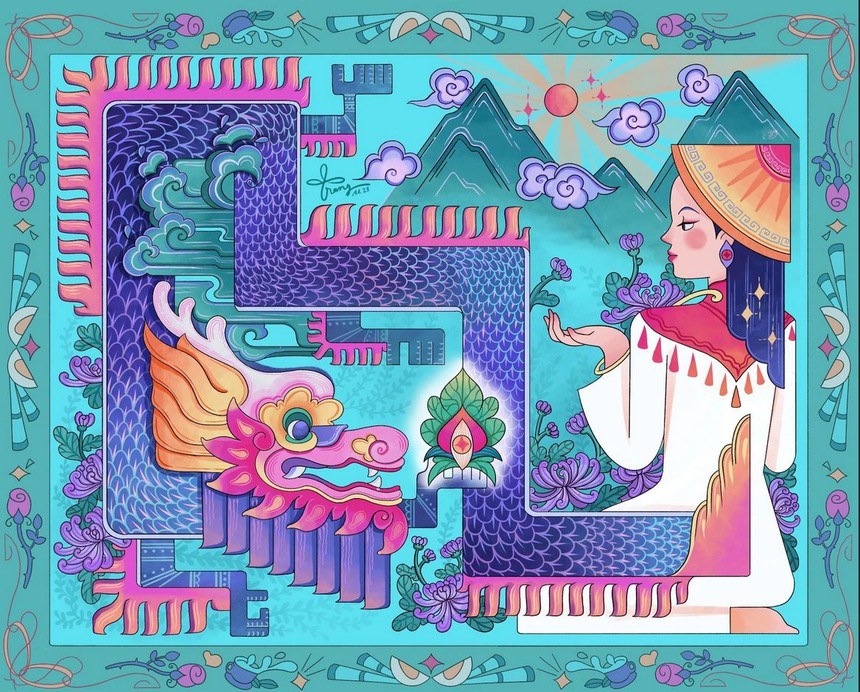 Đến Văn Miếu-Quốc Tử Giám và Hoàng Thành Thăng Long ngắm linh vật Rồng của các họa sỹ trẻ - Ảnh 10.