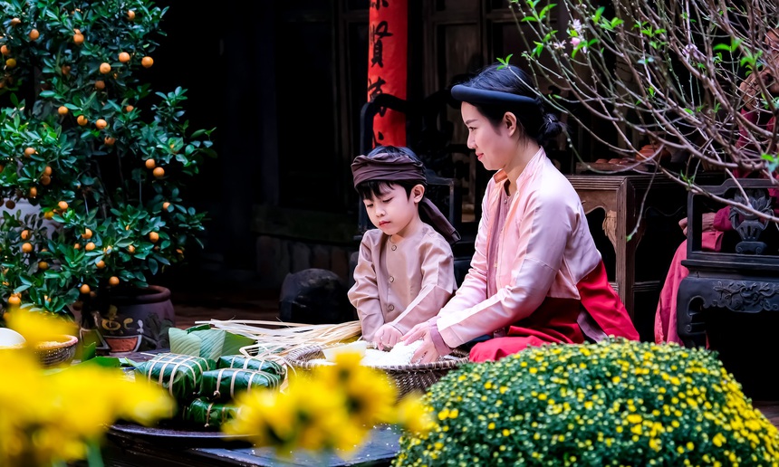 Chùm ảnh: Về Làng cổ Đường Lâm 'ăn Tết xưa' - Ảnh 11.