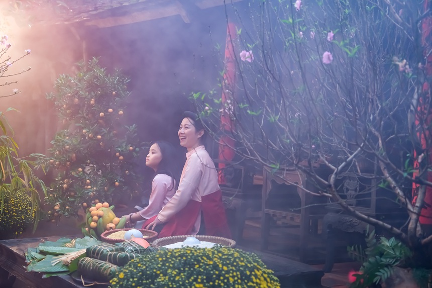 Chùm ảnh: Về Làng cổ Đường Lâm 'ăn Tết xưa' - Ảnh 6.