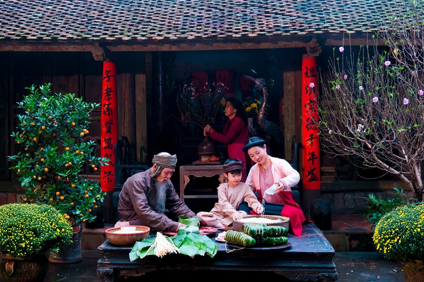 Chùm ảnh: Về Làng cổ Đường Lâm 'ăn Tết xưa' - Ảnh 4.