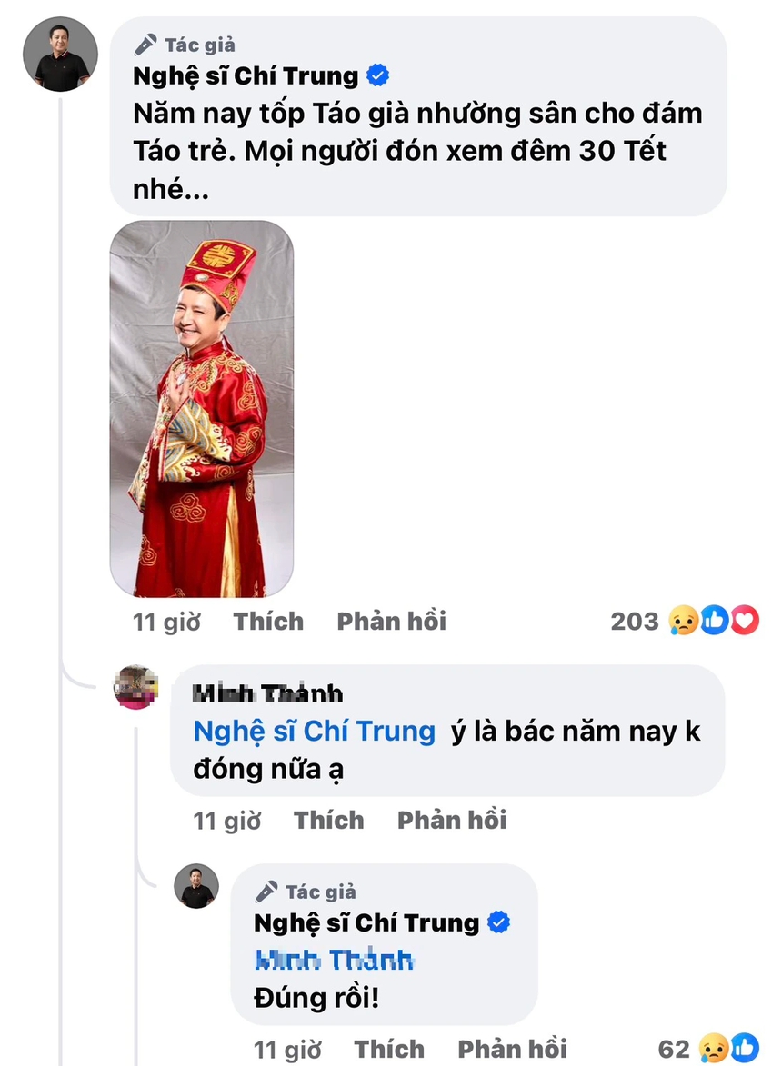 Chí Trung lên tiếng về chuyện thay loạt Táo trong 'Táo quân 2024' - Ảnh 2.