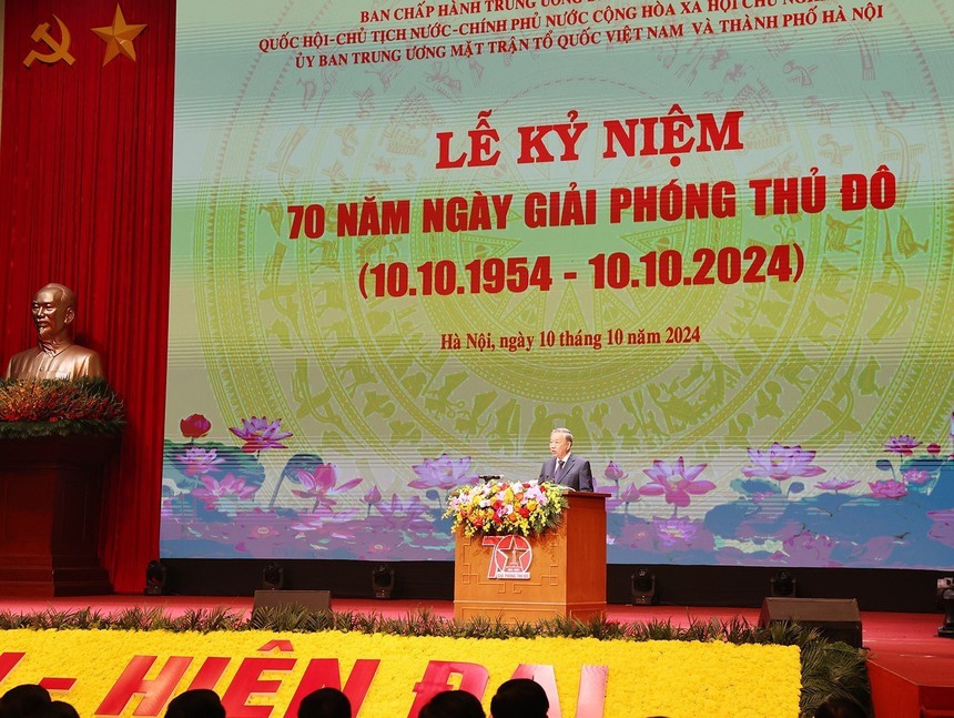 Diễn văn của Tổng Bí thư, Chủ tịch nước Tô Lâm tại Lễ kỷ niệm 70 năm Ngày Giải phóng Thủ đô (10/10/1954 - 10/10/2024) - Ảnh 2.