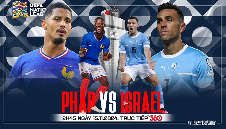Nhận định, soi tỷ lệ đá Pháp vs Israel 2h45 ngày 15/11, Nations League - Ảnh 1. Nhận định, soi tỷ lệ đá Pháp vs Israel 2h45 ngày 15/11, Nations League - Ảnh 1.