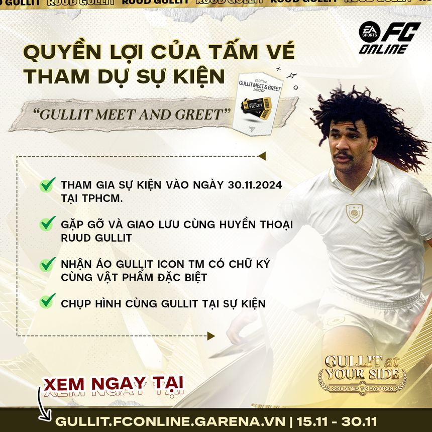 FC online tung ra sự kiện "Gullit At Your Side" chiêu đãi người chơi với loạt quà khủng nhân dịp mời Gullit tới Việt Nam - Ảnh 3. FC online tung ra sự kiện "Gullit At Your Side" chiêu đãi người chơi với loạt quà khủng nhân dịp mời Gullit tới Việt Nam - Ảnh 3.