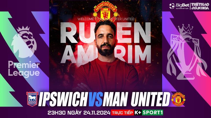 Nhận định, soi tỷ lệ Ipswich vs MU (23h30, 24/11), vòng 12 Ngoại hạng Anh - Ảnh 1. Ipswich vs MU