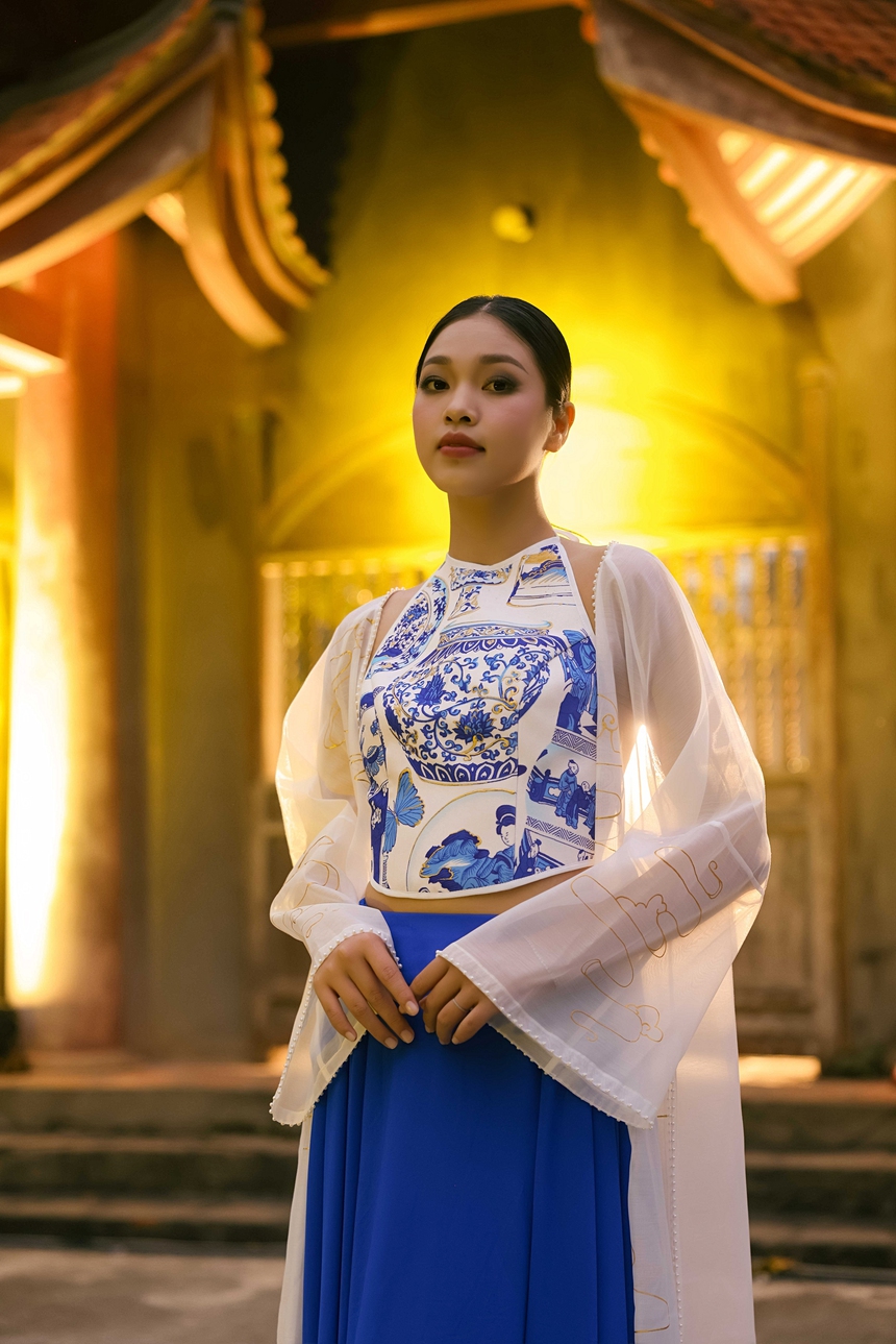 NTK Cao Minh Tiến và Chế Quyết Tiến hợp tác ra mắt BST "Mầm lam" - Ảnh 3. NTK Cao Minh Tiến và Chế Quyết Tiến hợp tác ra mắt BST "Mầm lam" - Ảnh 3.