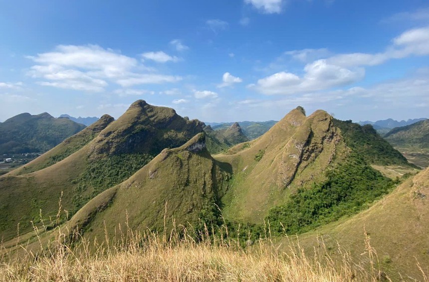 Đồi cỏ đẹp như phim cổ tích ở Hạ Lang, Cao Bằng - Ảnh 1.